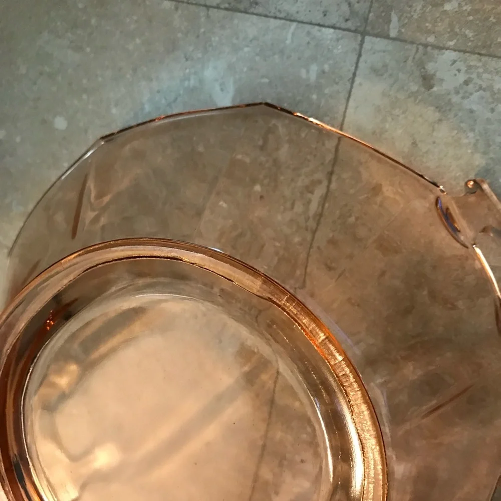 Pink Imperial Glass Hexagon Molly Bowl Dish Pink Depression Glass 1930’s